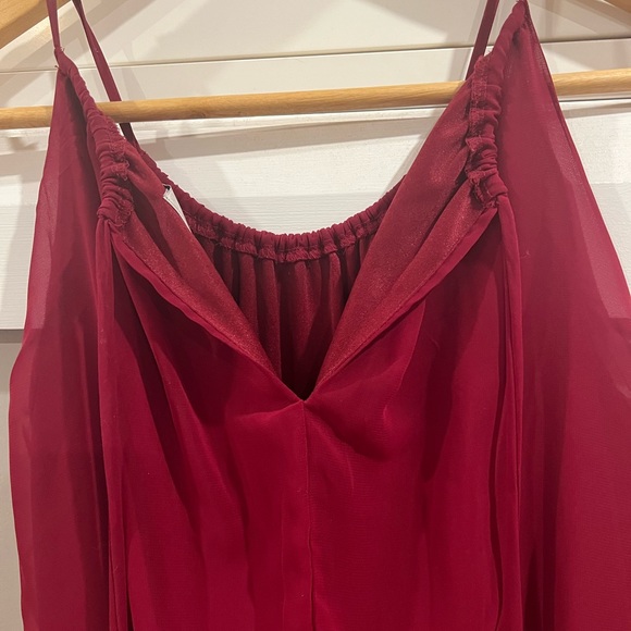 LONG MAROON MAXI DRESS - Picture 3 of 4